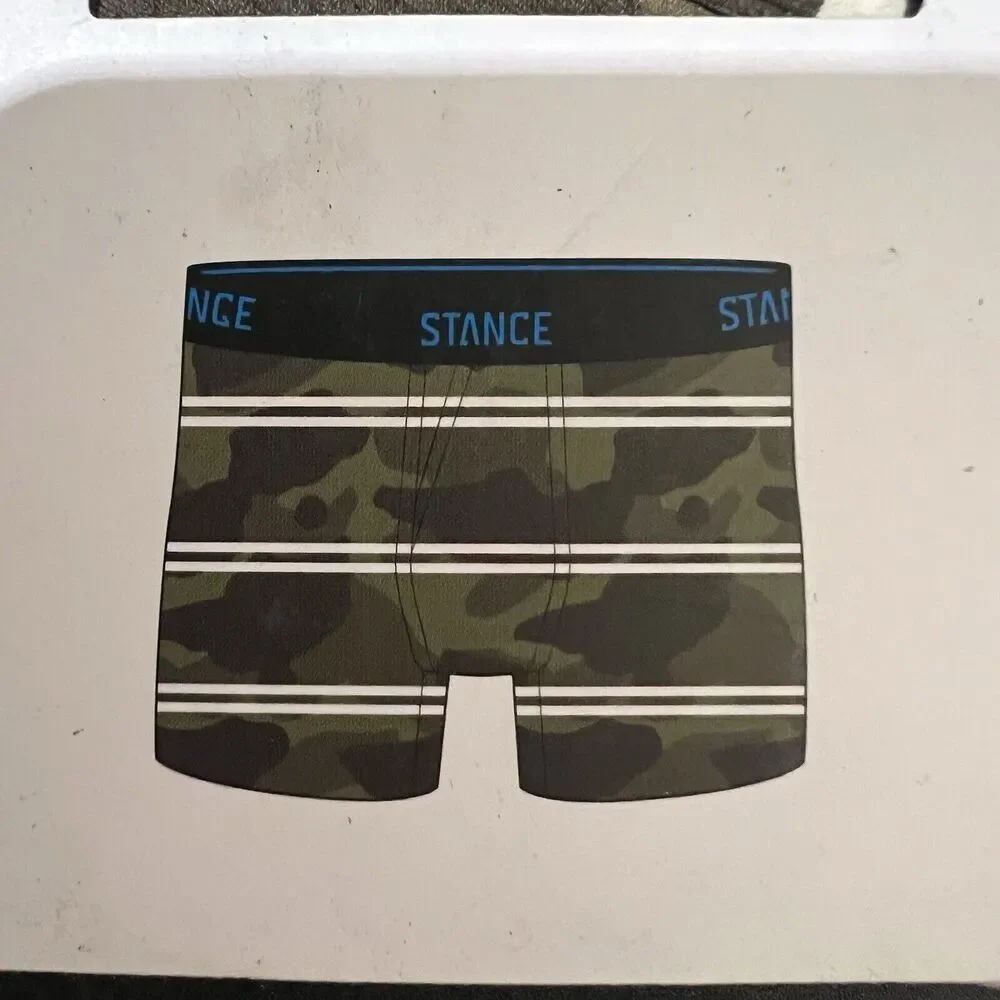 Stance FEEL 360 Boxers Mens Large Green Camo Athletic Boxer Max Support NIB - Picture 2 of 6
